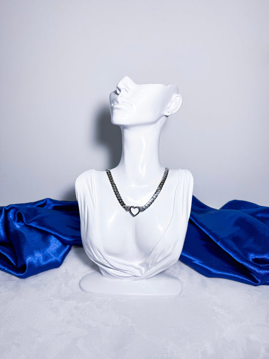 Open Heart Necklace (Silver)