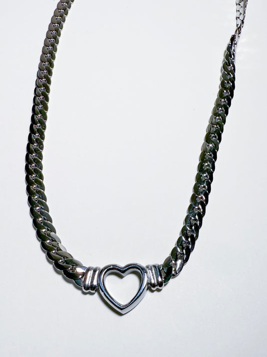 Open Heart Necklace (Silver)